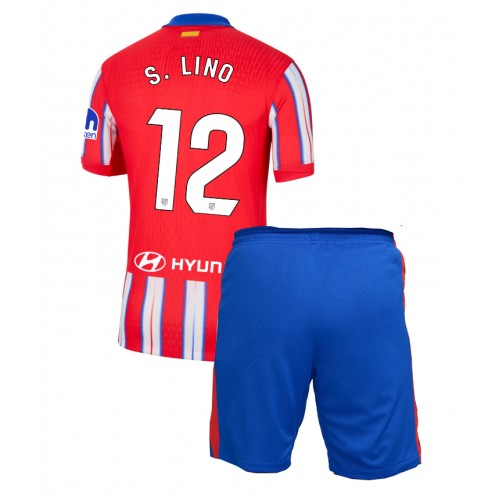 Fotballdrakt Barn Atletico Madrid Samuel Lino #12 Hjemmedraktsett 2024-25 Kortermet (+ Korte bukser)